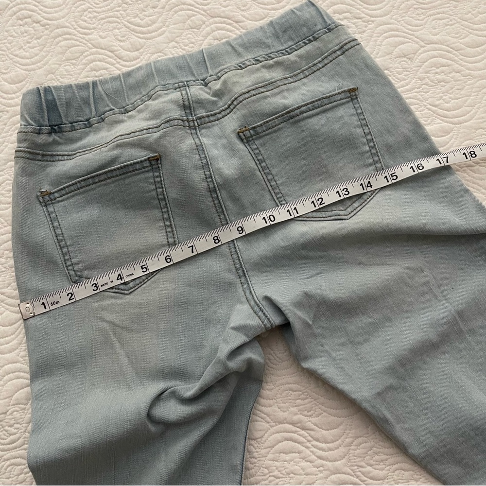 Highway Jeans Pull On Tie Waist Light Wash Jean Jeggings Size Small - Picture 9 of 12